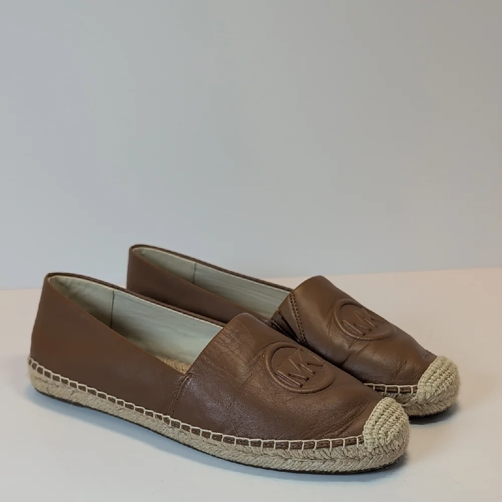 MICHAEL Michael Kors Brown Leather Espadrille Flats Size 6
